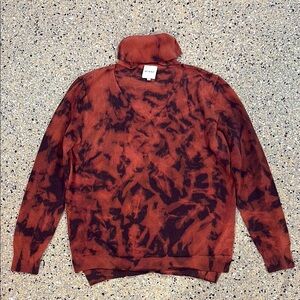 Boutique Brand MINNE cut out chest textured turtle neck tie dye sweater